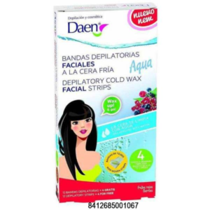 DAEN DEPILAT.BANDAS FACIALES AQUA C/ 12