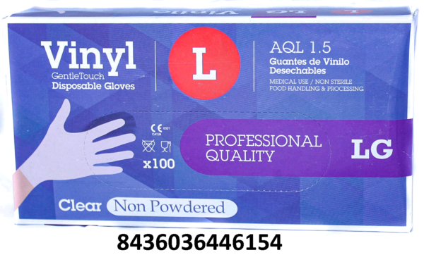 GUANTES DE VINILO TALLAS L 100UDS C/ 10U