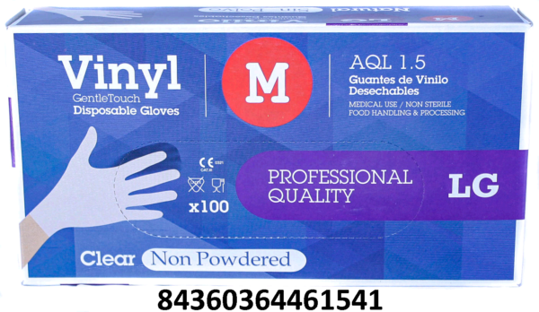 GUANTES DE VINILO TALLAS M 100UDS C/ 10U