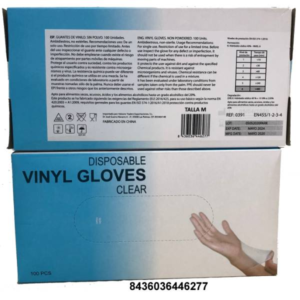 GUANTES DE VINILO TALLA M 100UDS C/10