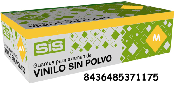 GUANTES DE VINILO TALLA M 100UDS C/10